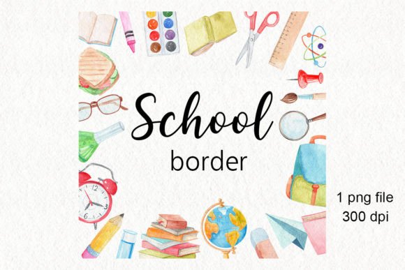 Download Back to School Watercolor Border Png - Watercolor border png Collection
