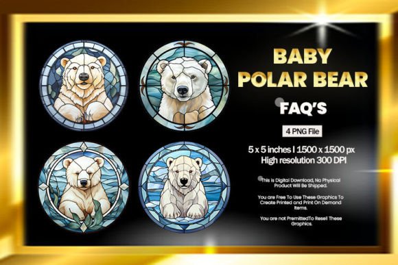 Download Baby Polar Bear Stained Glass - Baby polar bear Collection
