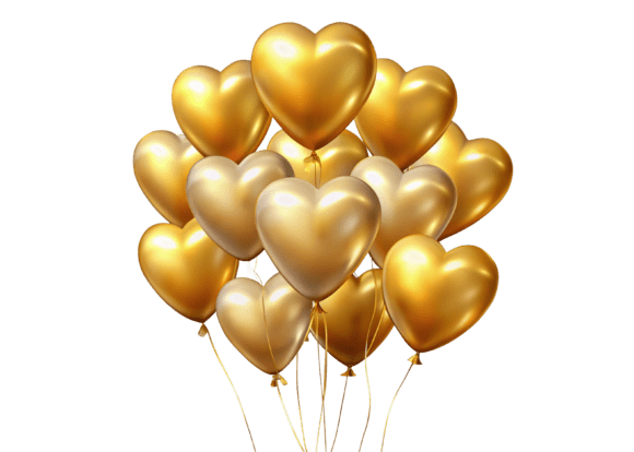 Download 3D Gold Glossy Balloon Png - Balloon png Collection