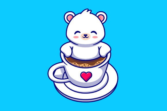 Download Cute Baby Polar Bear in Coffee Cup - Baby polar bear Collection