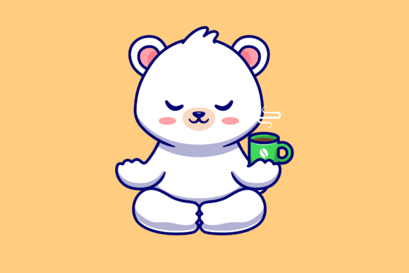 Download Cute Baby Polar Bear Meditation Yoga - Baby polar bear Collection