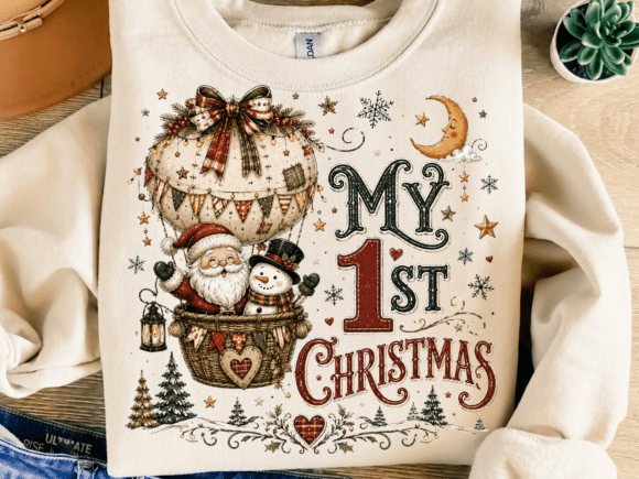 Download My 1st Christmas Hot Air Balloon PNG, Ba - Balloon png Collection
