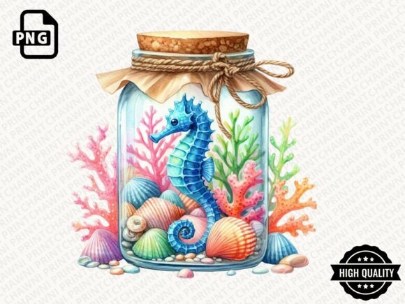 Download Summer Seashell Jar Clipart PNG - Premium Resources