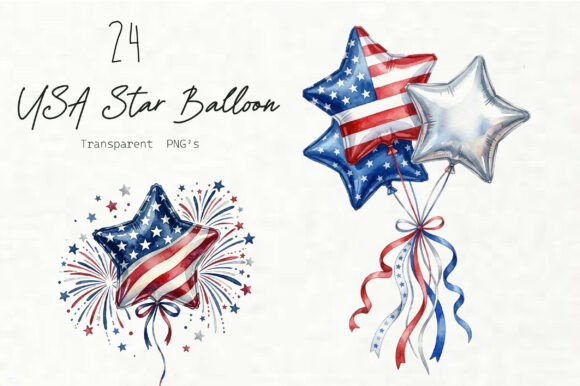 Download Whimsical USA Star Balloon PNG - Balloon png Collection